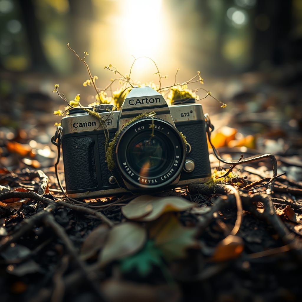 Vintage Camera in Secret Forest Realm