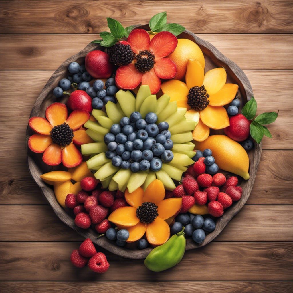 Floral Fruit Platter Inspired by Botanical Art