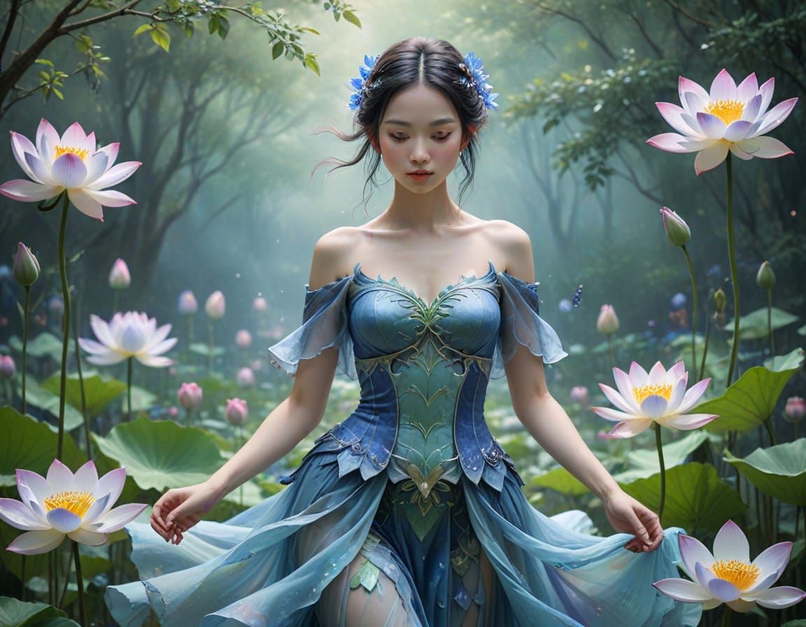 Bluebell Shapeshifter Guardian in Watercolor Style