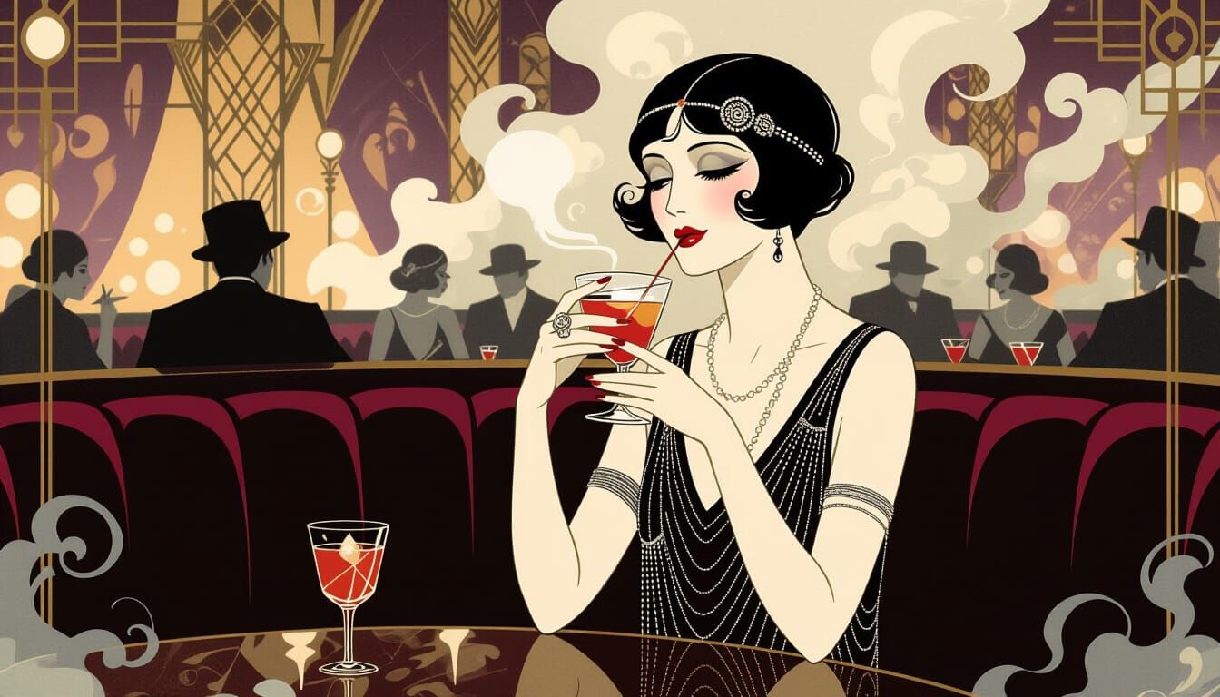 Roaring Twenties Glamour in Art Deco Speakeasy