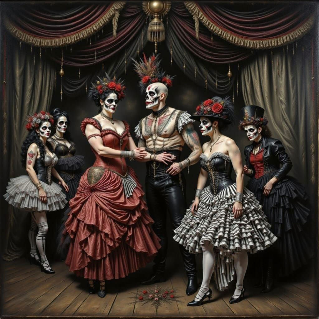 Gothic Circus Cabaret Dancers on Stage