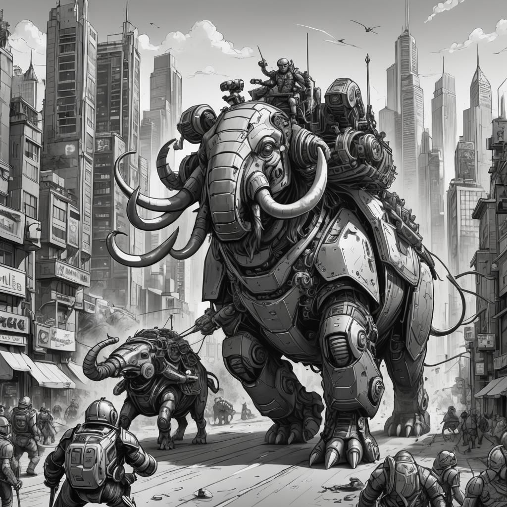 Robots Ride Mammoths in Doodle Battle
