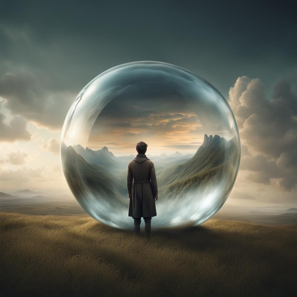 A person trapped inside a lonely bubble.