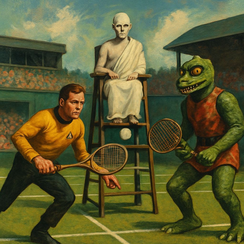 Captain Kirk vs Gorn on Wimbledon Center Court