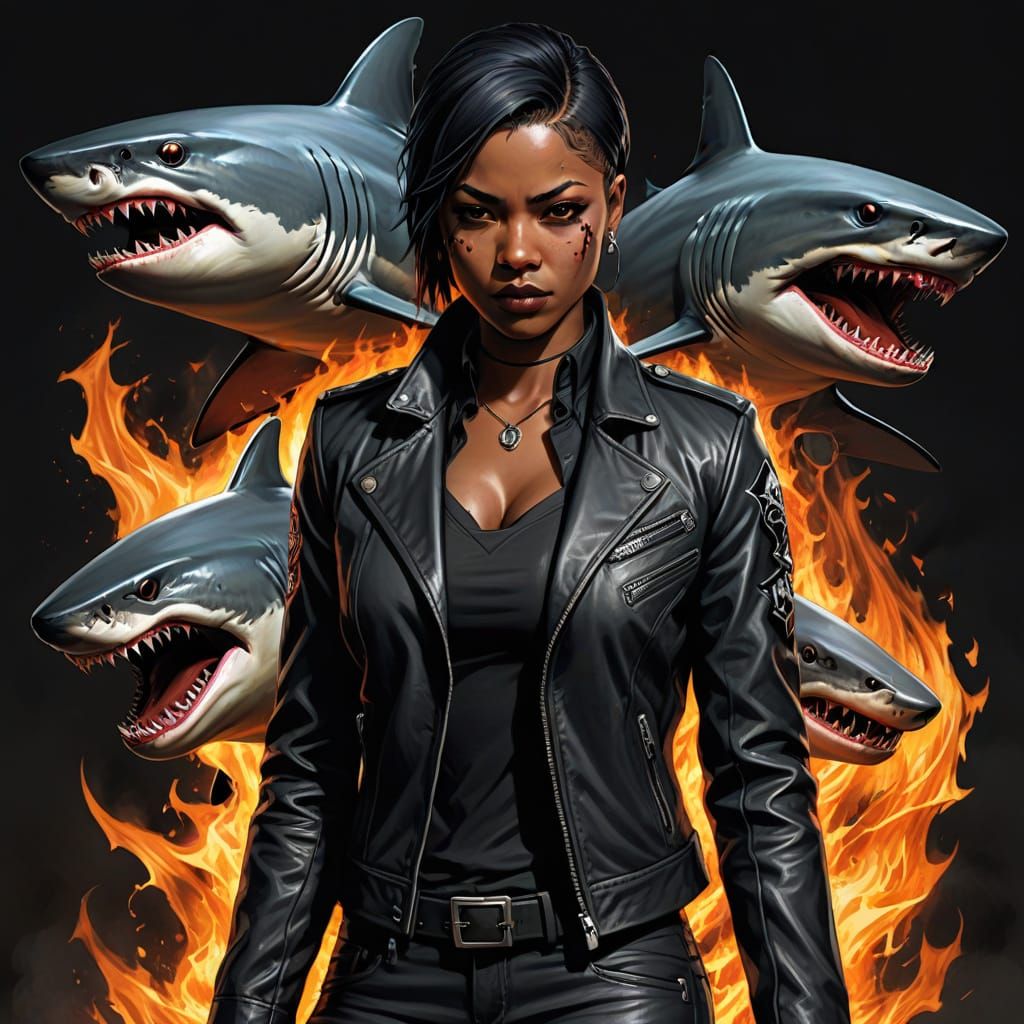 Tough Tomboy Vampire Shark Hybrid in Dark Leather Chic