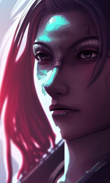 Cyberpunk Android Assassin with Dual Blades