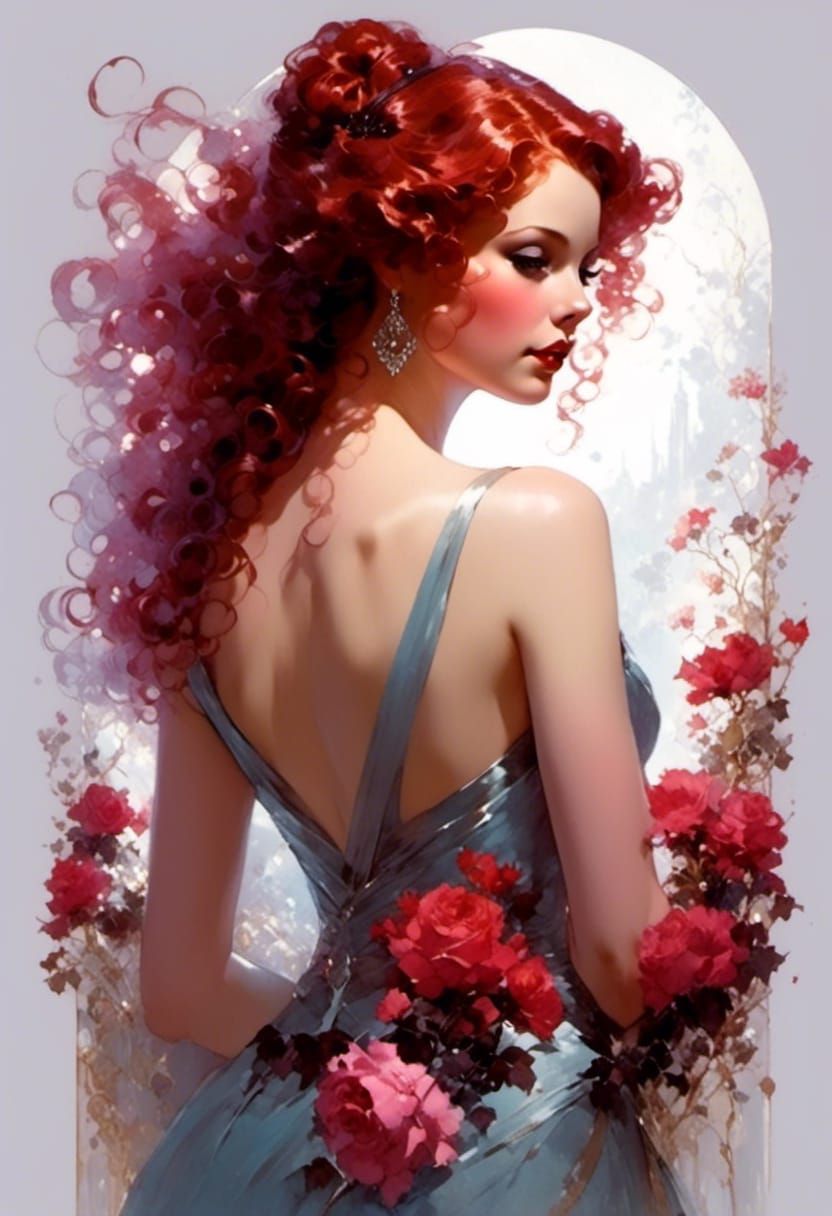 Elena in 1930s Gown: Dreamy Portrait