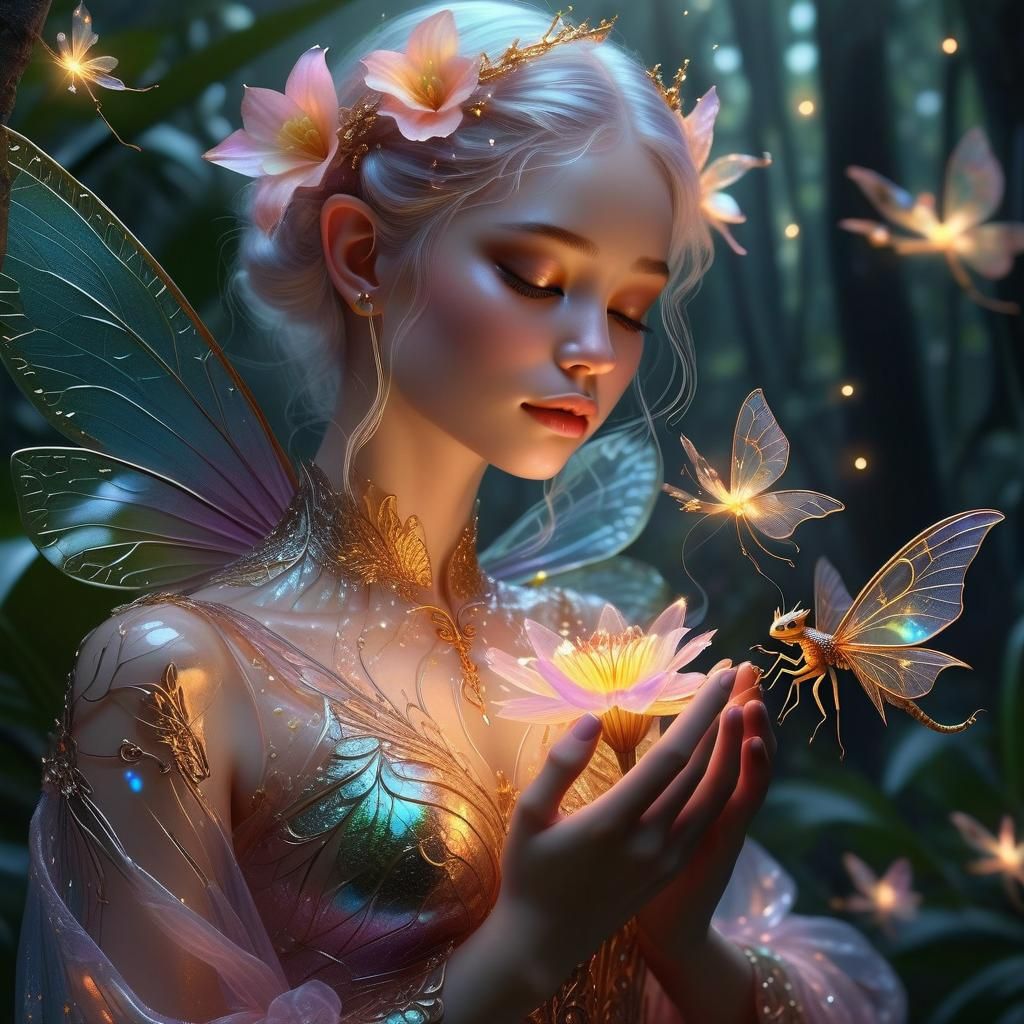 Fairy with Dragon in Enchanted Digital Art
