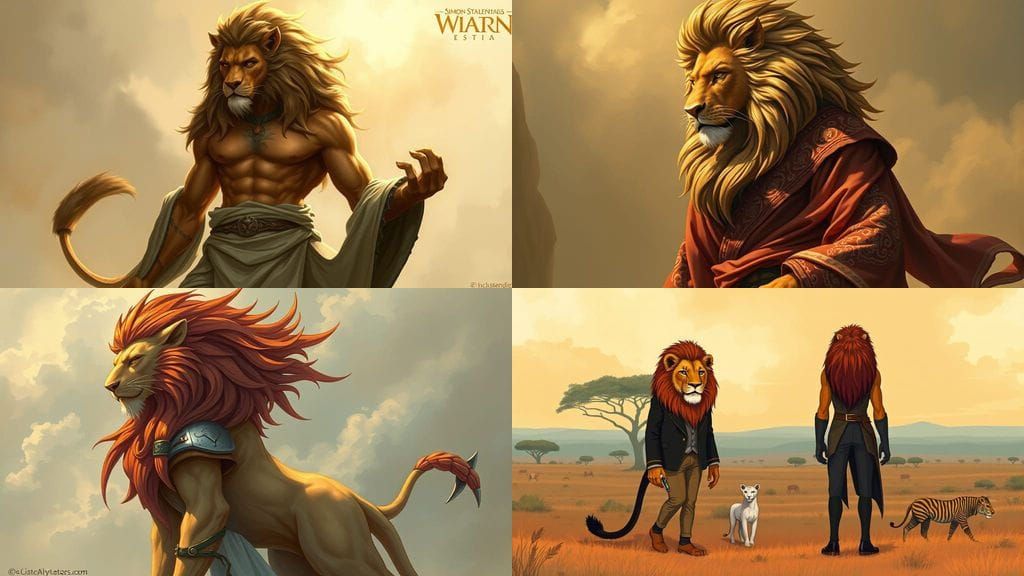 Lion Human Hybrid in Elegant Form