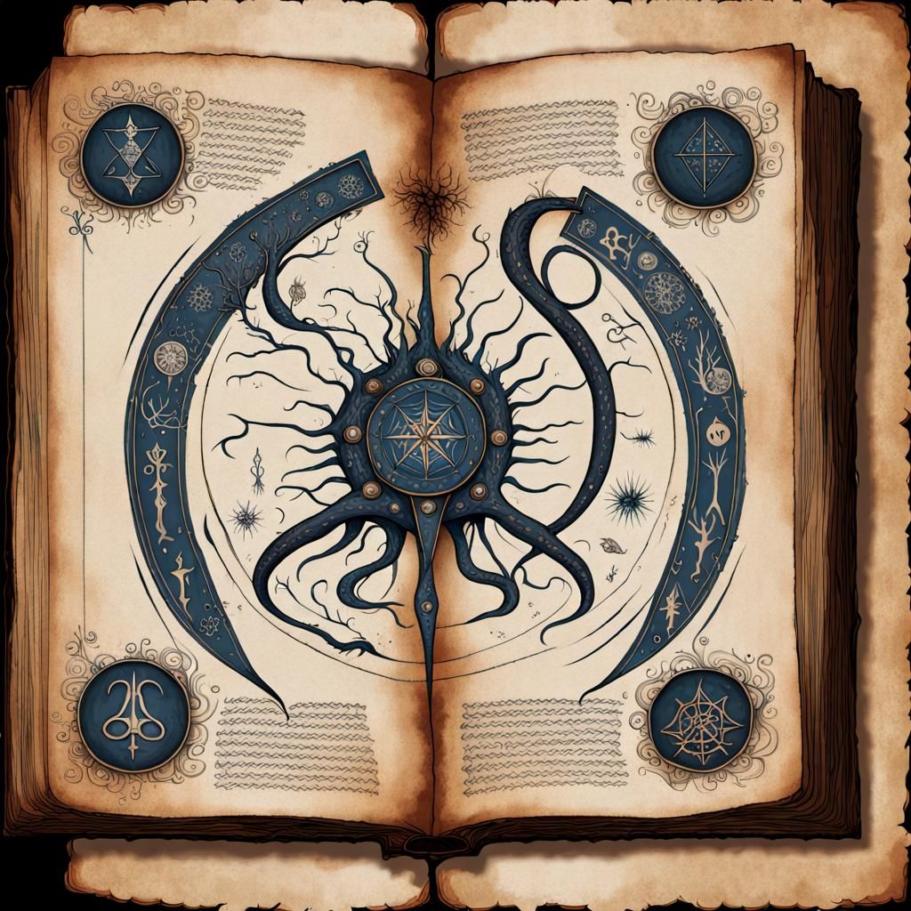 Cursed Grimoire: Eldritch Manuscript with Forbidden Knowledg...