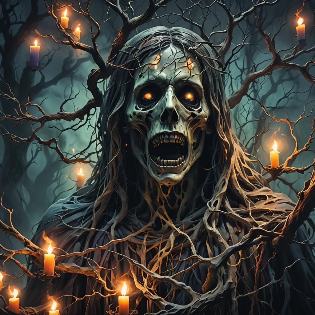 Ghost Trapped in a Surreal Nightmare: Dark Fantasy Art