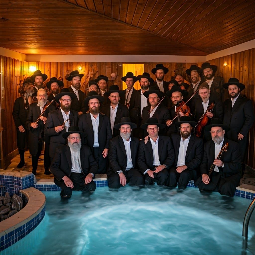Haredi Teachers Bond in Luxury Spa, Inspired by Impressionis...