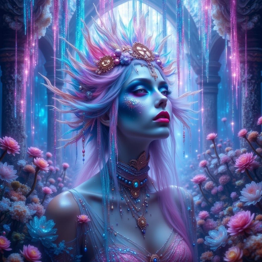 Underwater Queen in Lumerith: Neon Futurism Meets Mystical L...