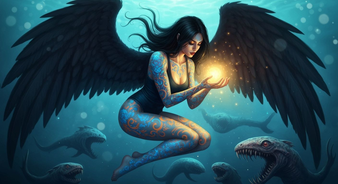 Dark Angel Descends into Ocean Abyss