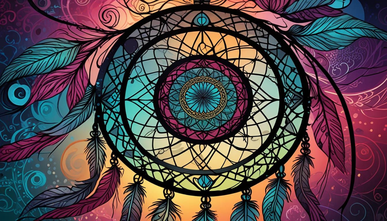 Surrealist Oil Painting of a Dreamcatcher with Eldritch Wisp...