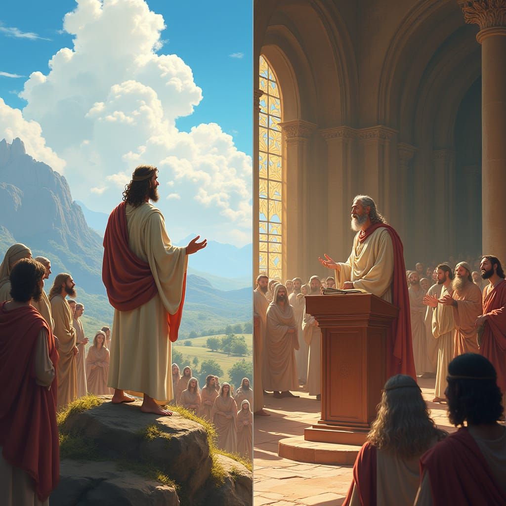 Moses and Jesus Split-Screen Collage
