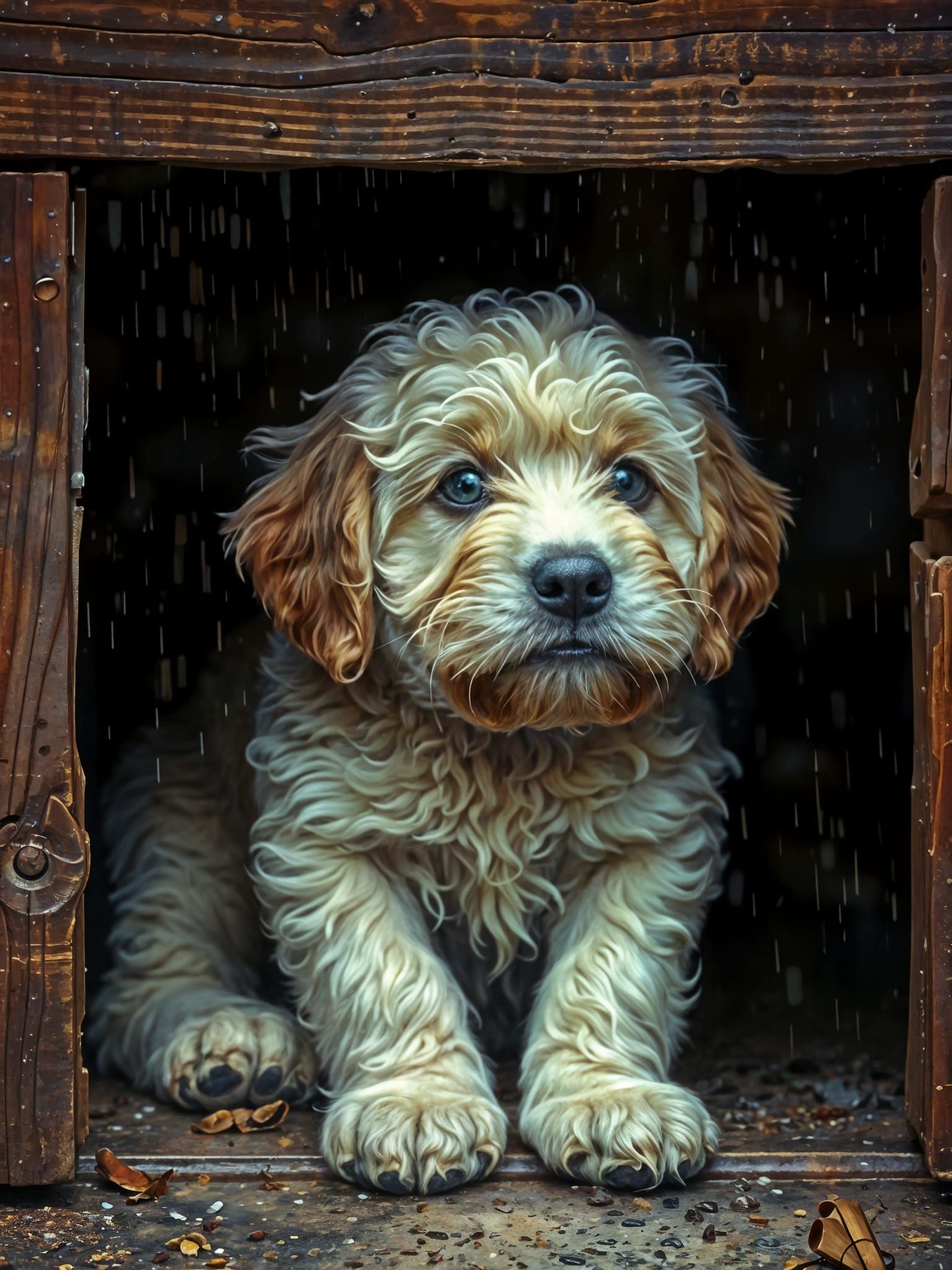Sad Labradoodle Puppy