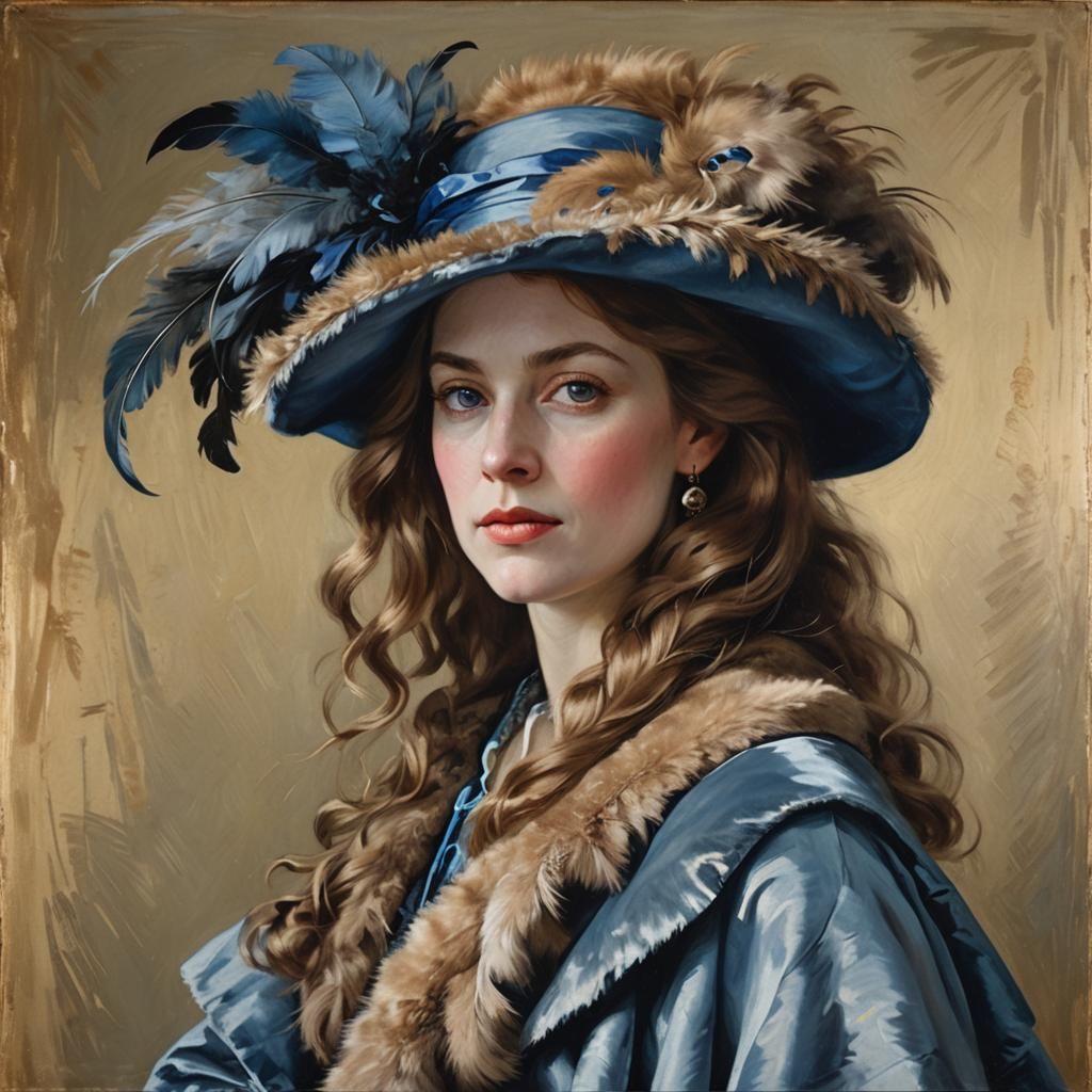 Elegant Oil Painting Portrait of a Rich Woman