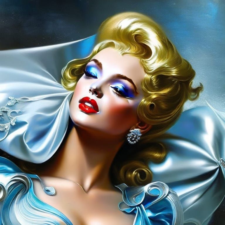 Marilyn Monroe Portrait in Baroque Style