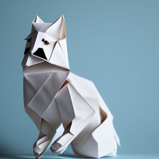 Origami Wolf Girl Papercraft in 8K