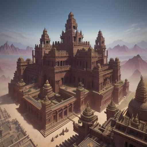 Chola Empire Palace: Detailed Matte Painting