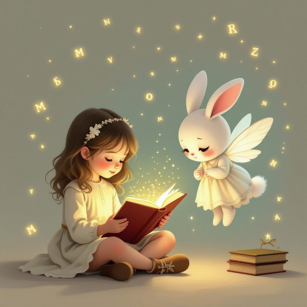 Enchanting Storybook Illustration of Luna and Gustine