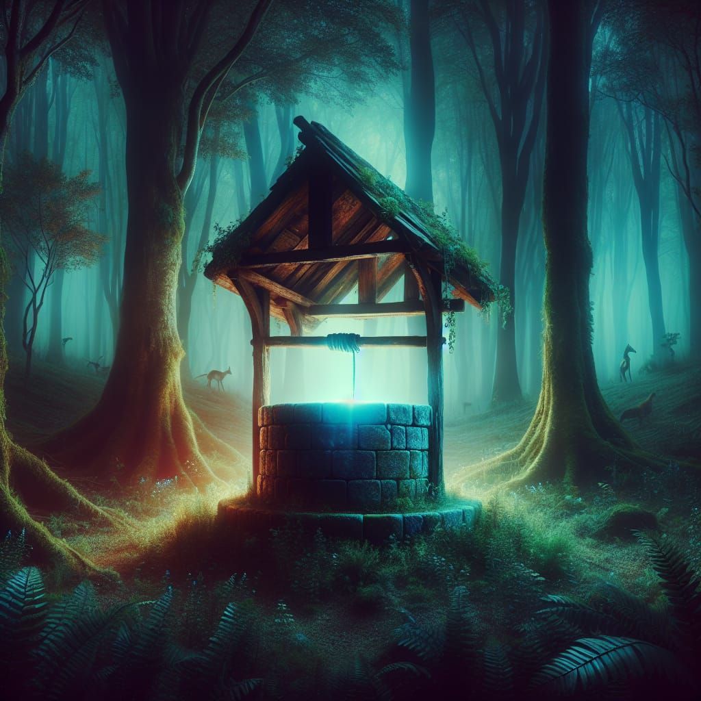 Wishing Well in Enchanted Forest: Photorealistic Image