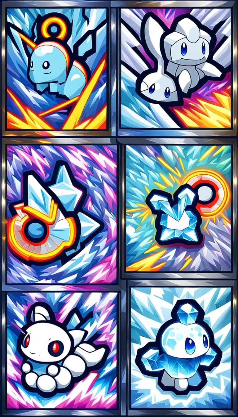 Anime Illustration of Ice, Steel, and Electric Pokémon
