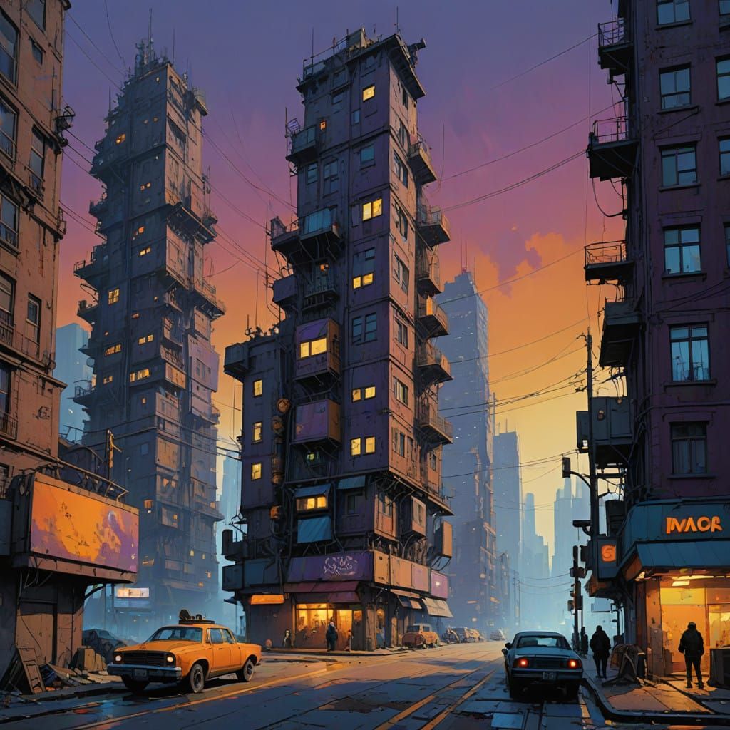 Futuristic Cityscape at Dusk