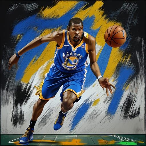 Powerful Forward Charging Down the Court in Dynamic Action P...