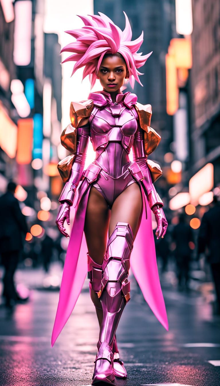 Mirabel as Super Saiyan 5 in Futuristic City