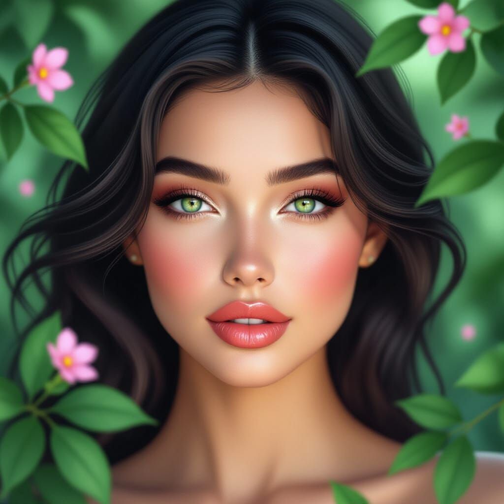 Dreamlike Portrait of a Beautiful Woman as Digital Art