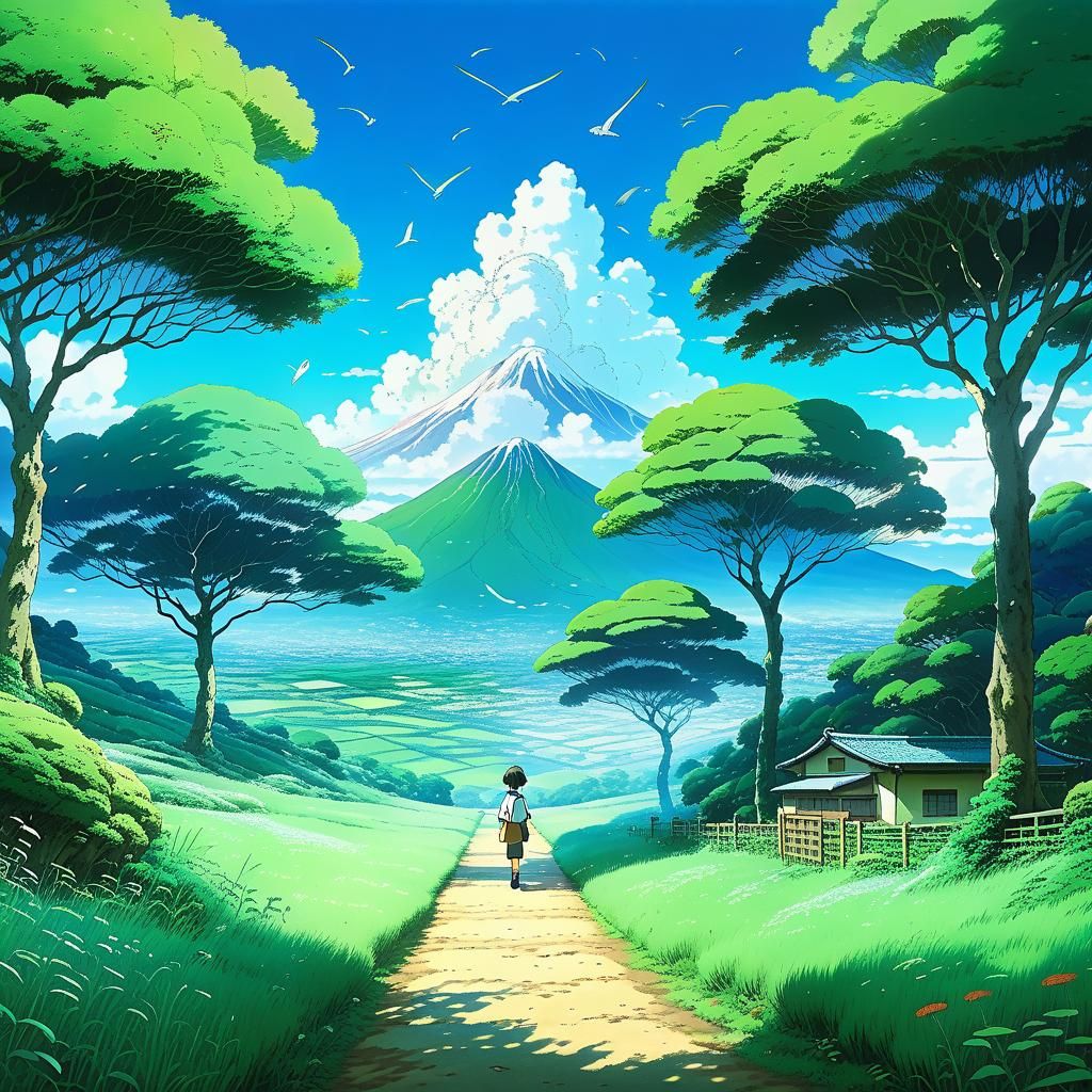 Anime Key Visual Sowing Seeds, Ghibli Style