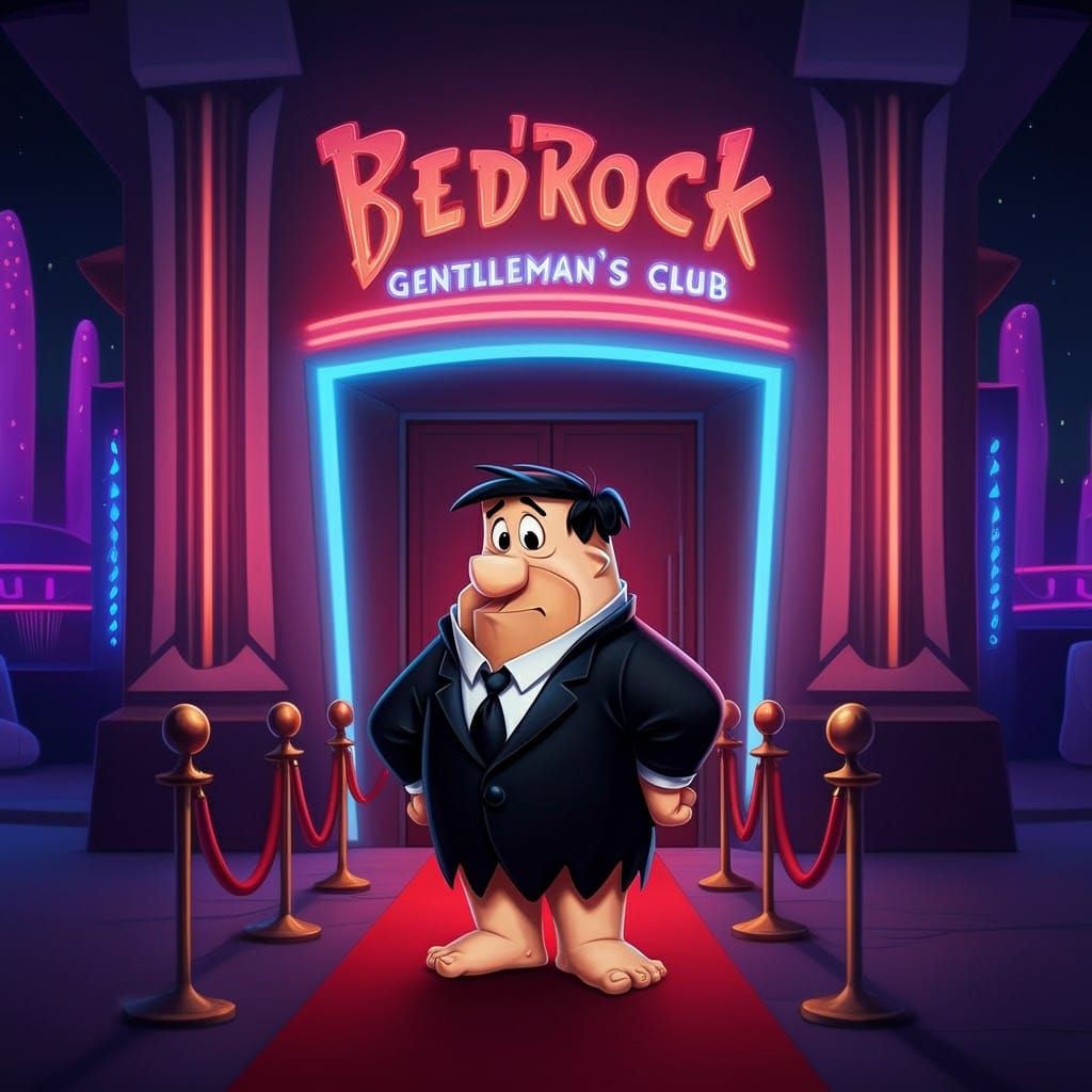 Fred Flintstone Bouncer at Bedrock Gentleman's Club