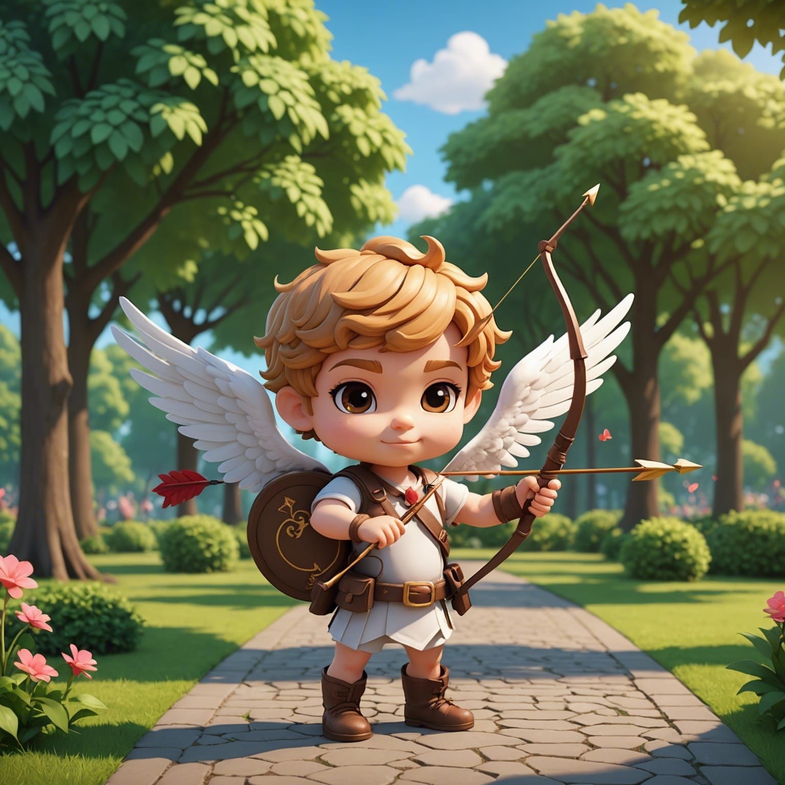 Chibi Cupid's Arrow in the Park