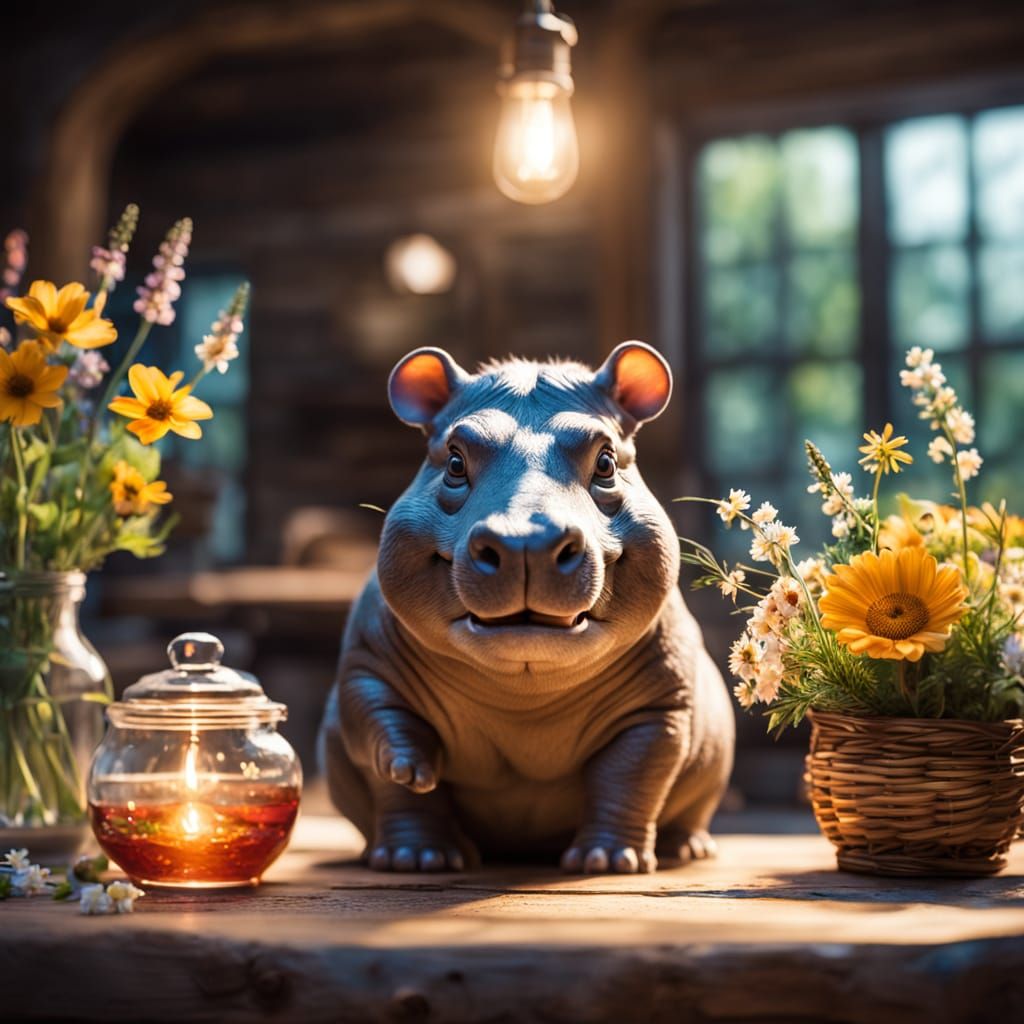 Adorable Baby Animals in Rustic Cottage with Soft Sunlight