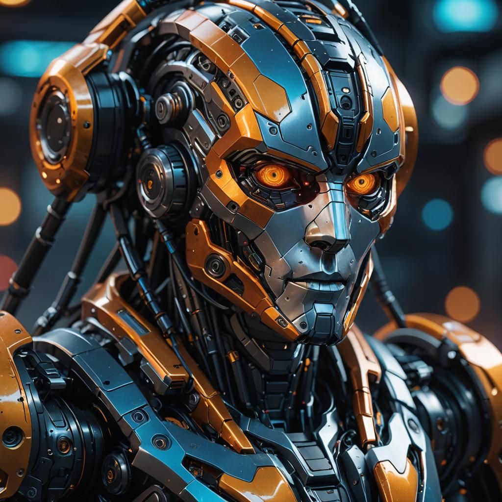 SiFi drone robot cyborg mechatronic half man half machine