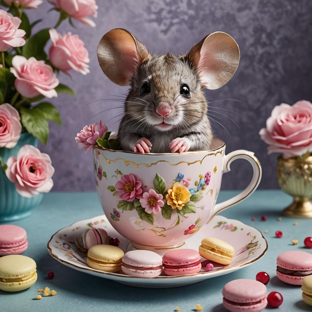 Mouse in Teacup: Photorealistic Fantasy Concept Art