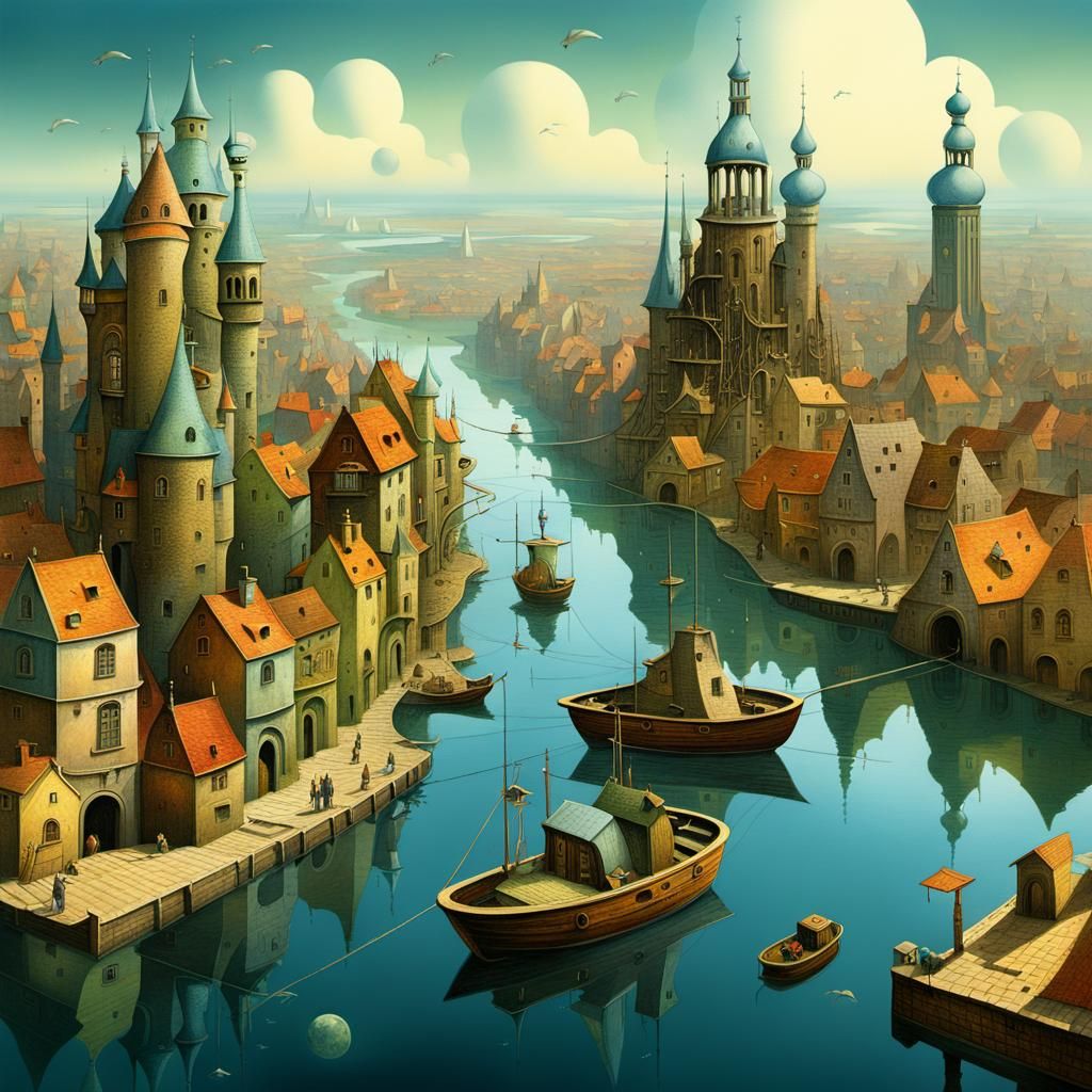 Surreal Waterworld City Dreamscape