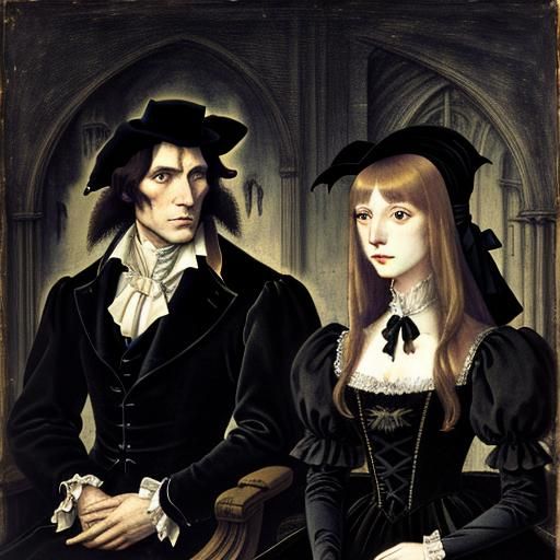 Elegant Bats in Vampire Castle, Classic Portraiture