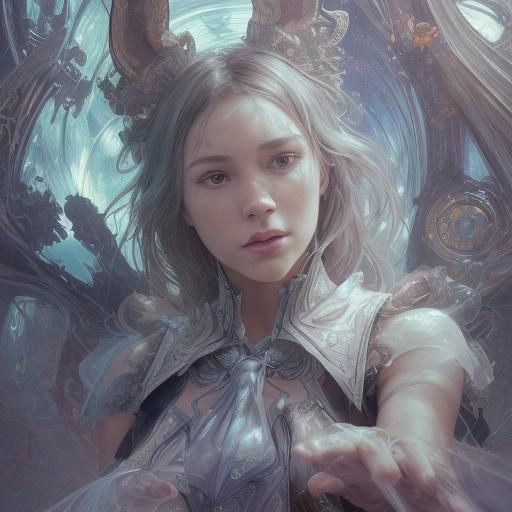 Alice Falling Down Rabbit Hole in 3D