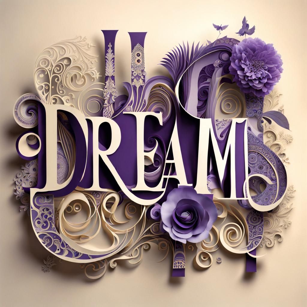Colorful DREAM Typography in Baroque Style
