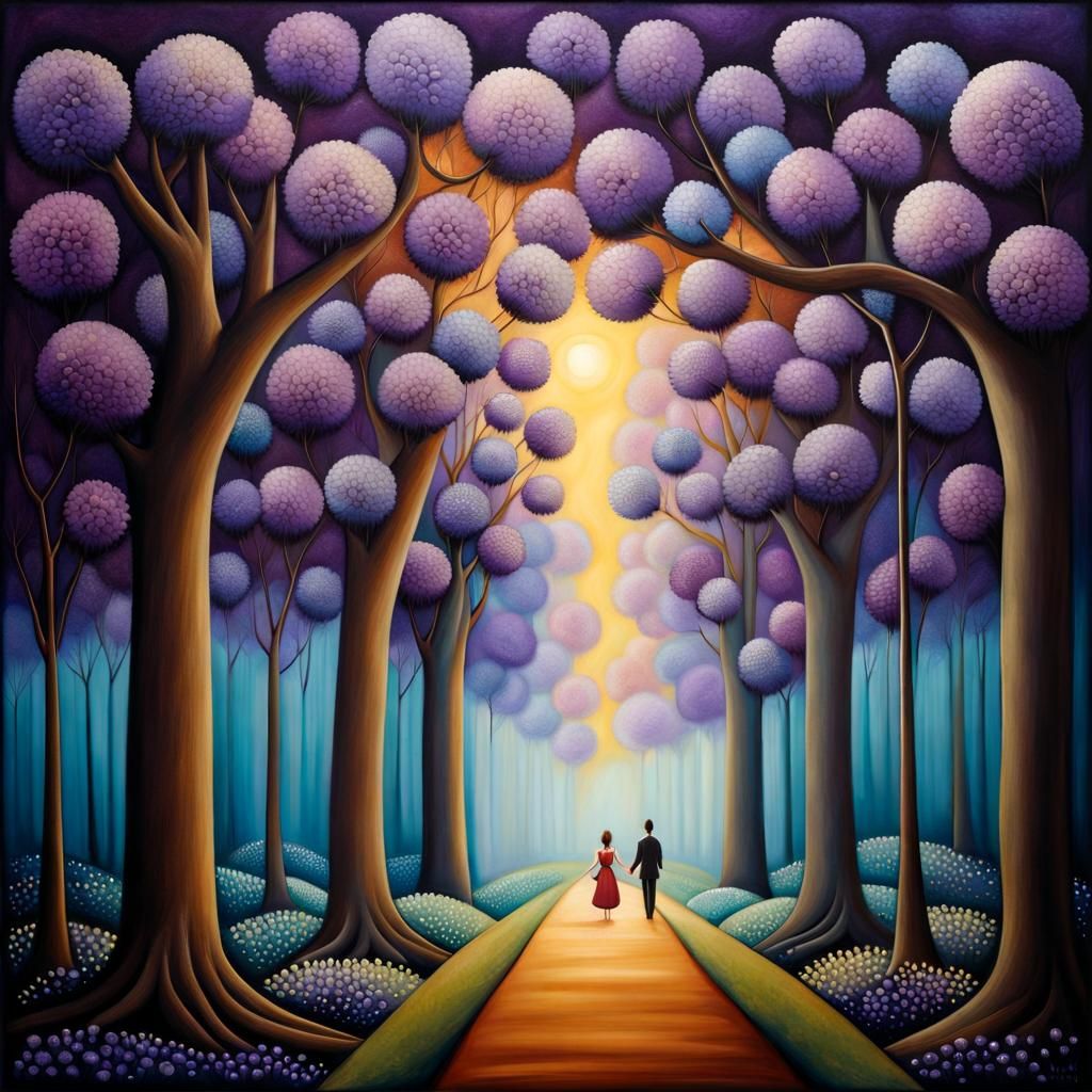 Jacaranda Avenue in Bloom: Abstract Art