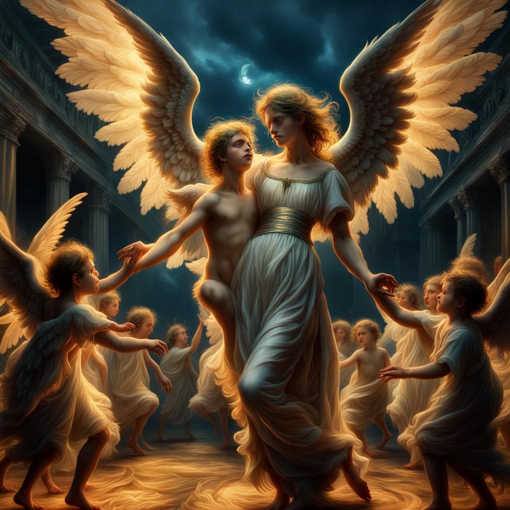 Angel Mother and Her Cherubs