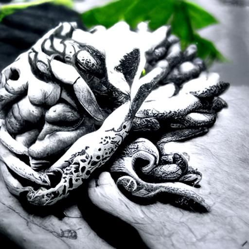 Toad Sage Monk in Nature: Charcoal Drawing