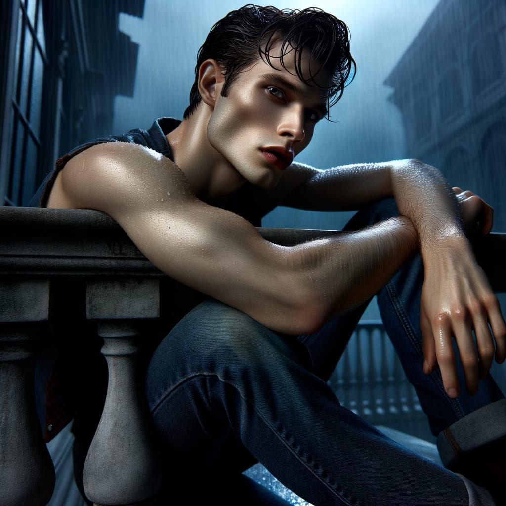 Handsome Vampire Man on Balcony