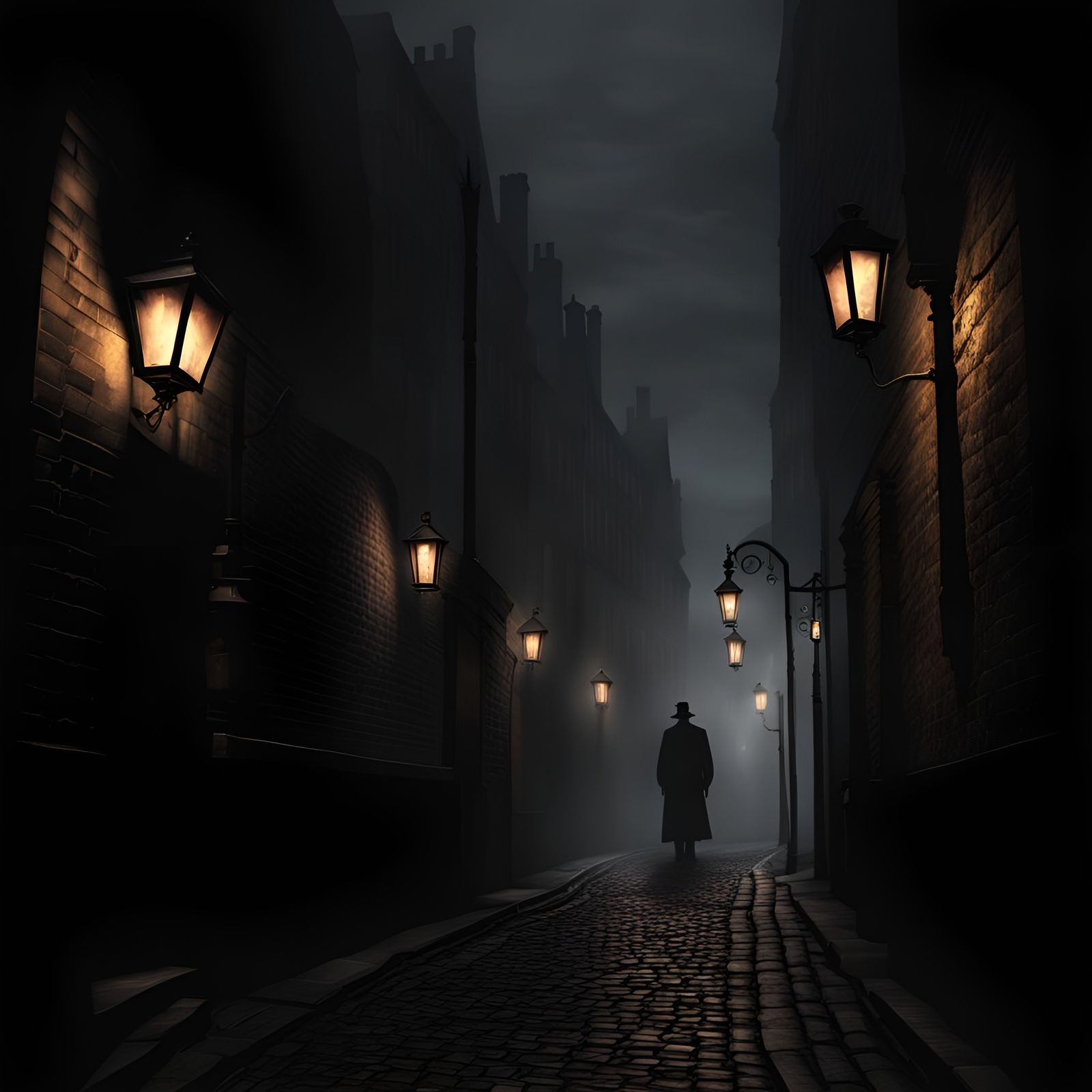 Eerie London Alleyway During the Ripper Era