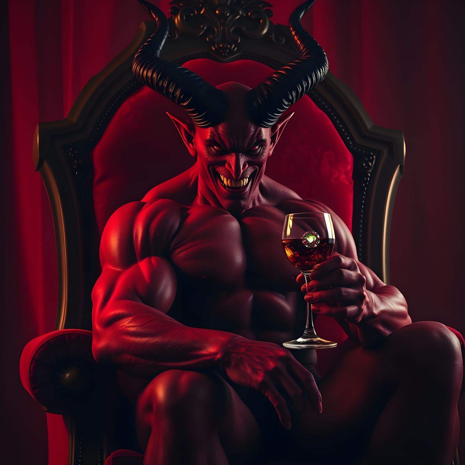 A highly detailed, visually stunning painting captures a buf...