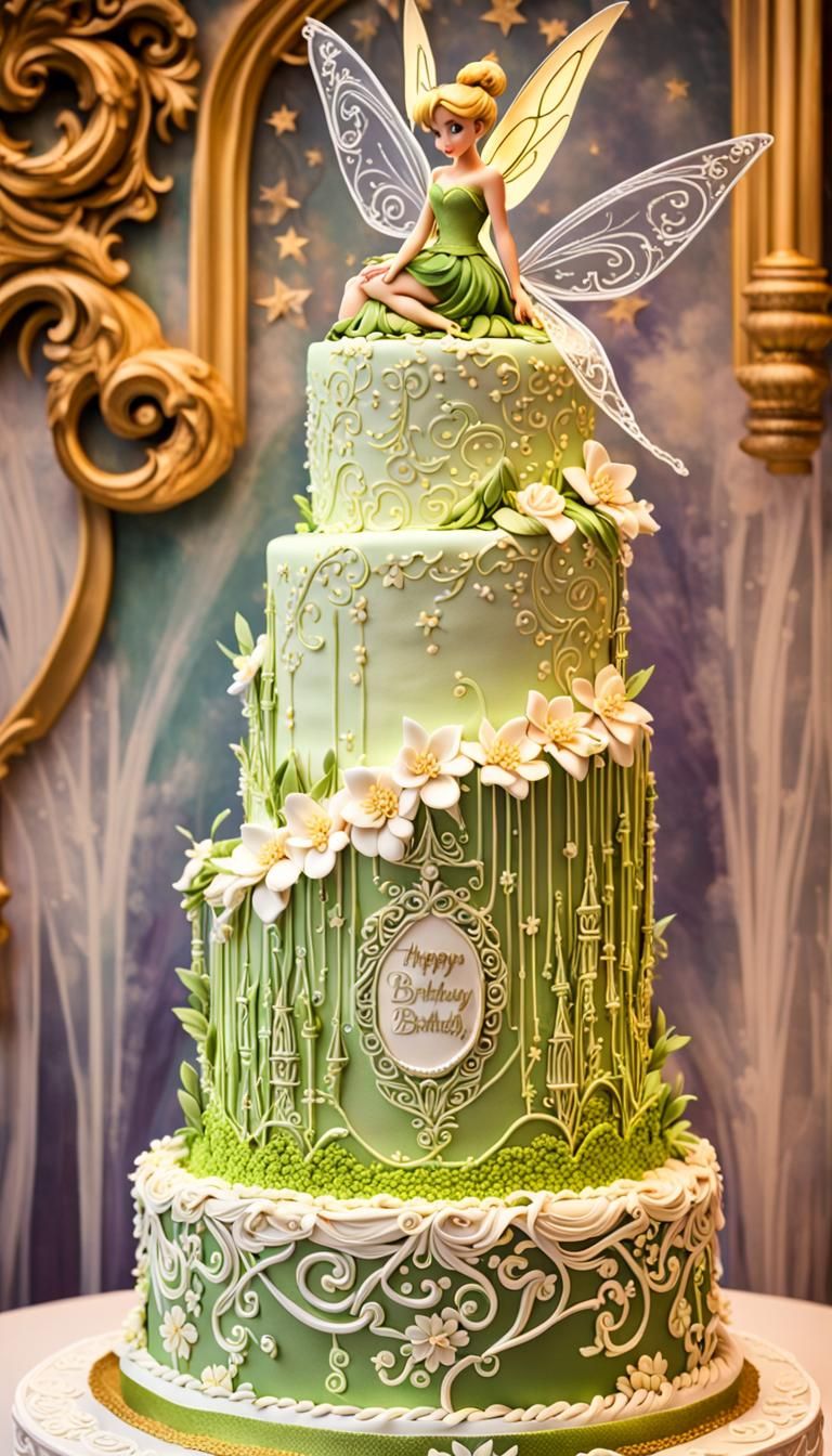 Ornate Tinkerbell Birthday Cake Masterpiece