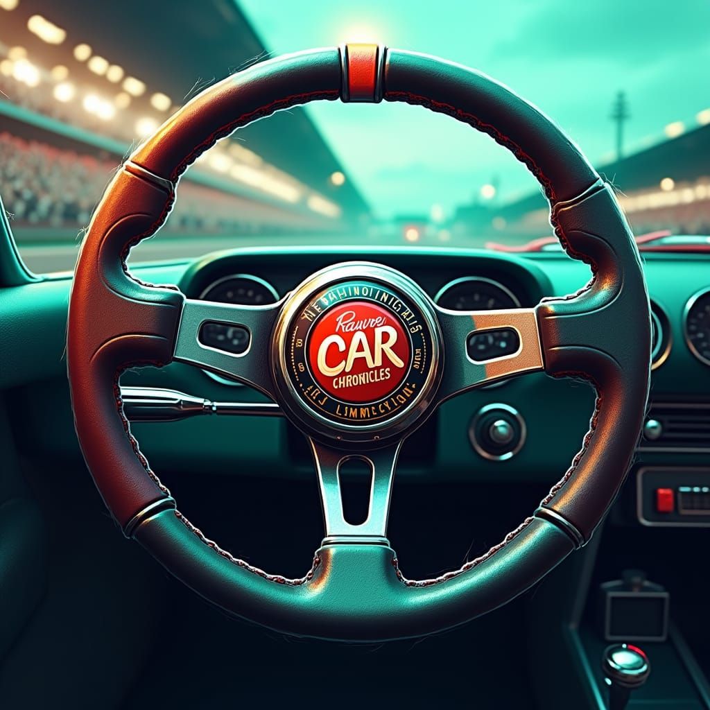 Racing Wheel Logo Art in Futuristic Style